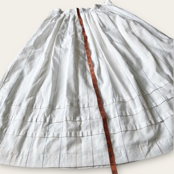 Vtg Henry Grethel 80s White Linen Cotton Skirt Set Prairie Coastal Cottagecore - Picture 15 of 16